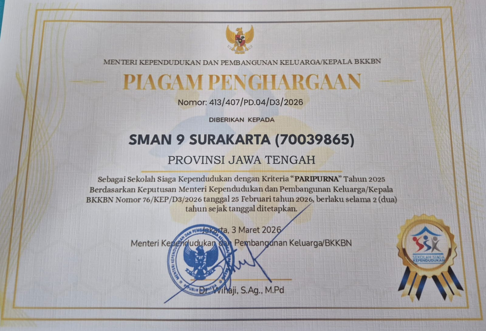 piagam ssk